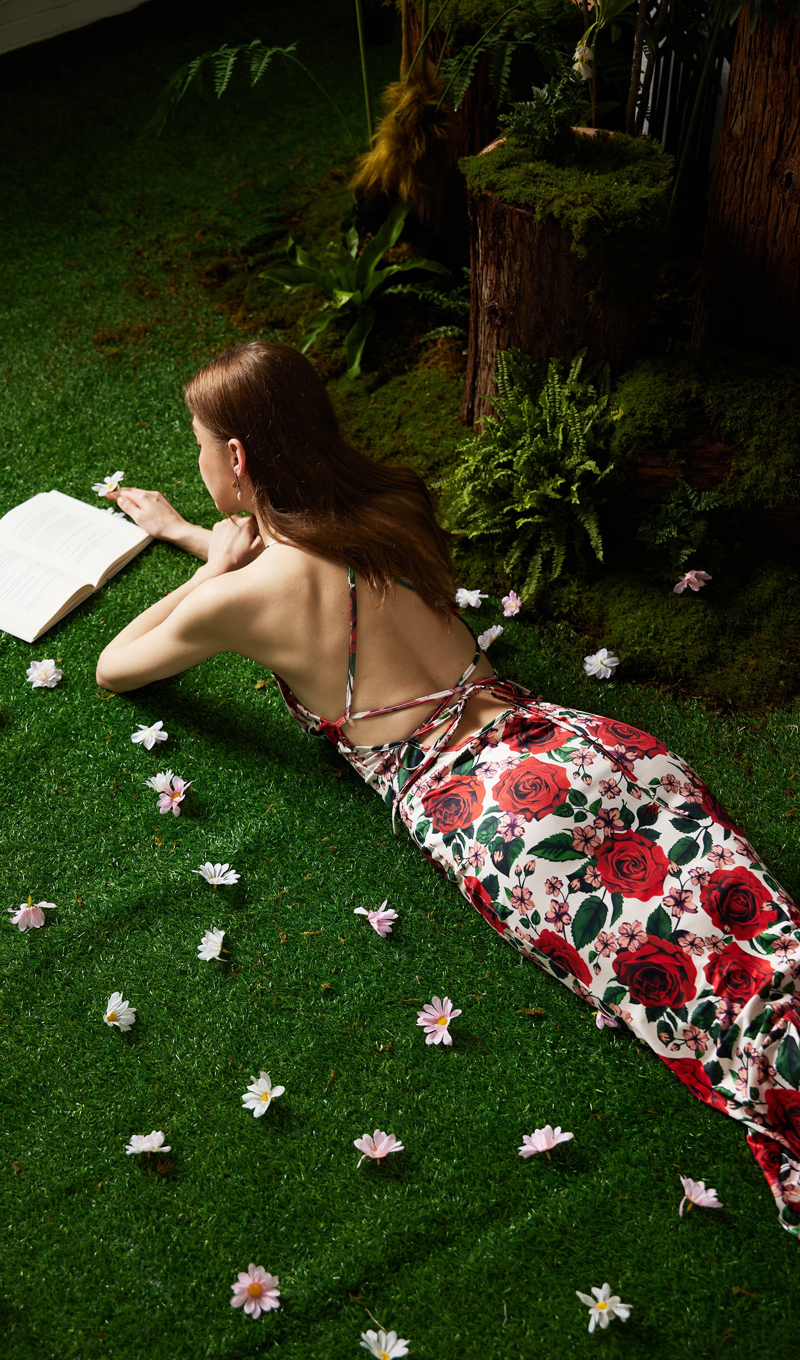Floral Backless Bodycon Maxi Dress