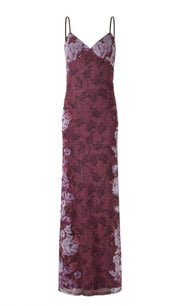 Trendy Floral Rose Stripe Maxi Dress
