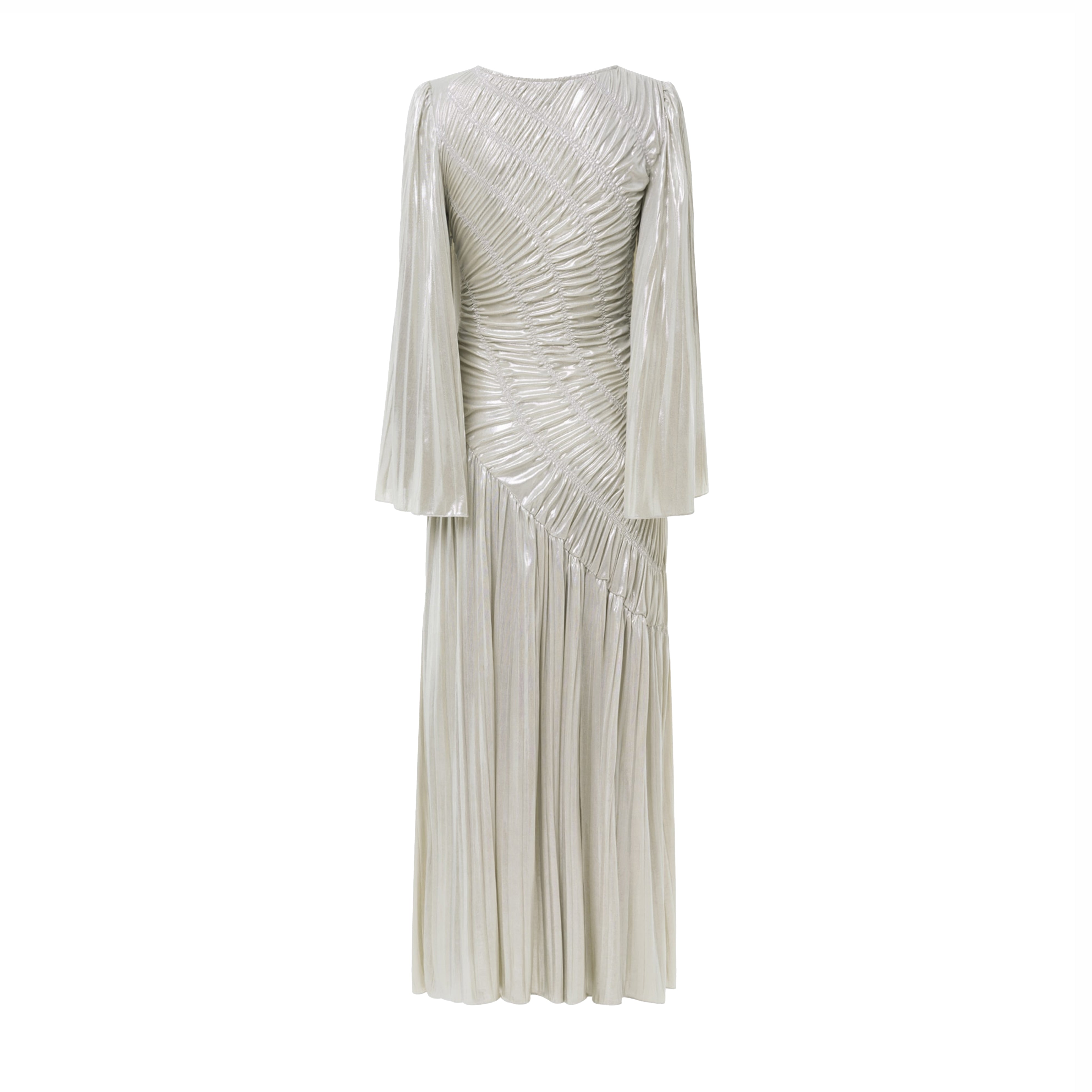 Metallic Ruffled Maxi Dress