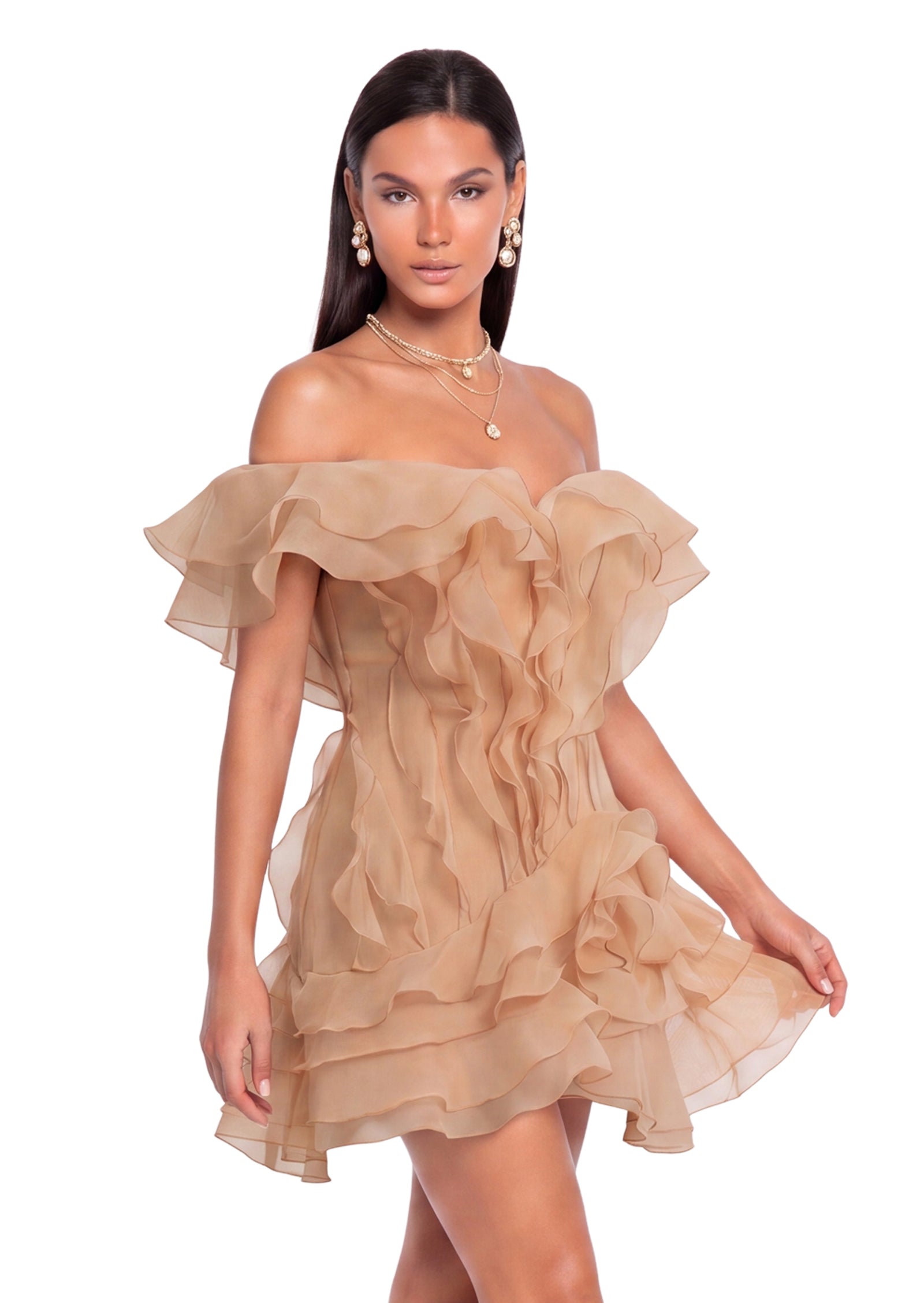 Layered Ruffled Mini Dress