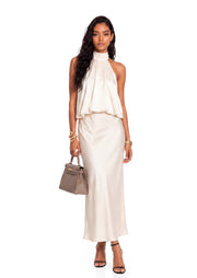 Sadelle Halter Neck Sleeveless Midi Dress