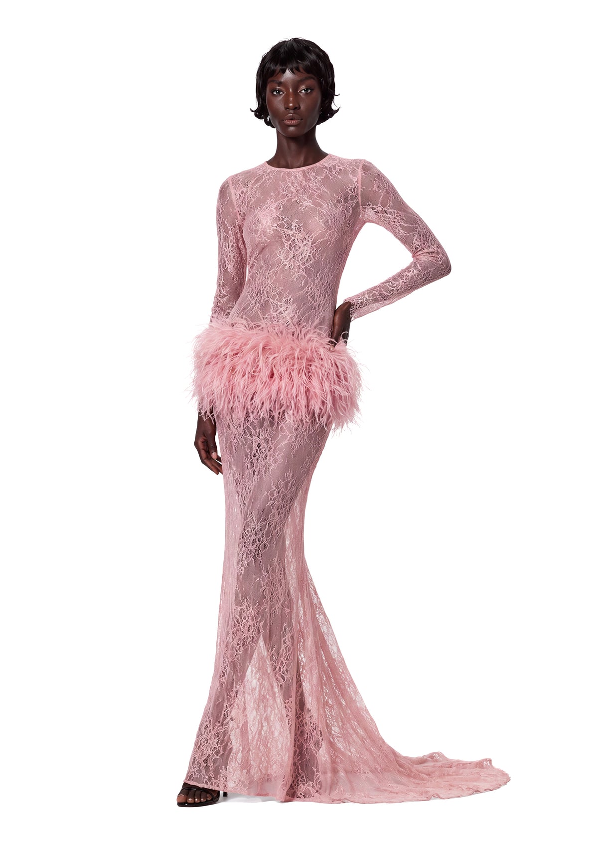 Dabney  Lace Maxi Dress In Pink