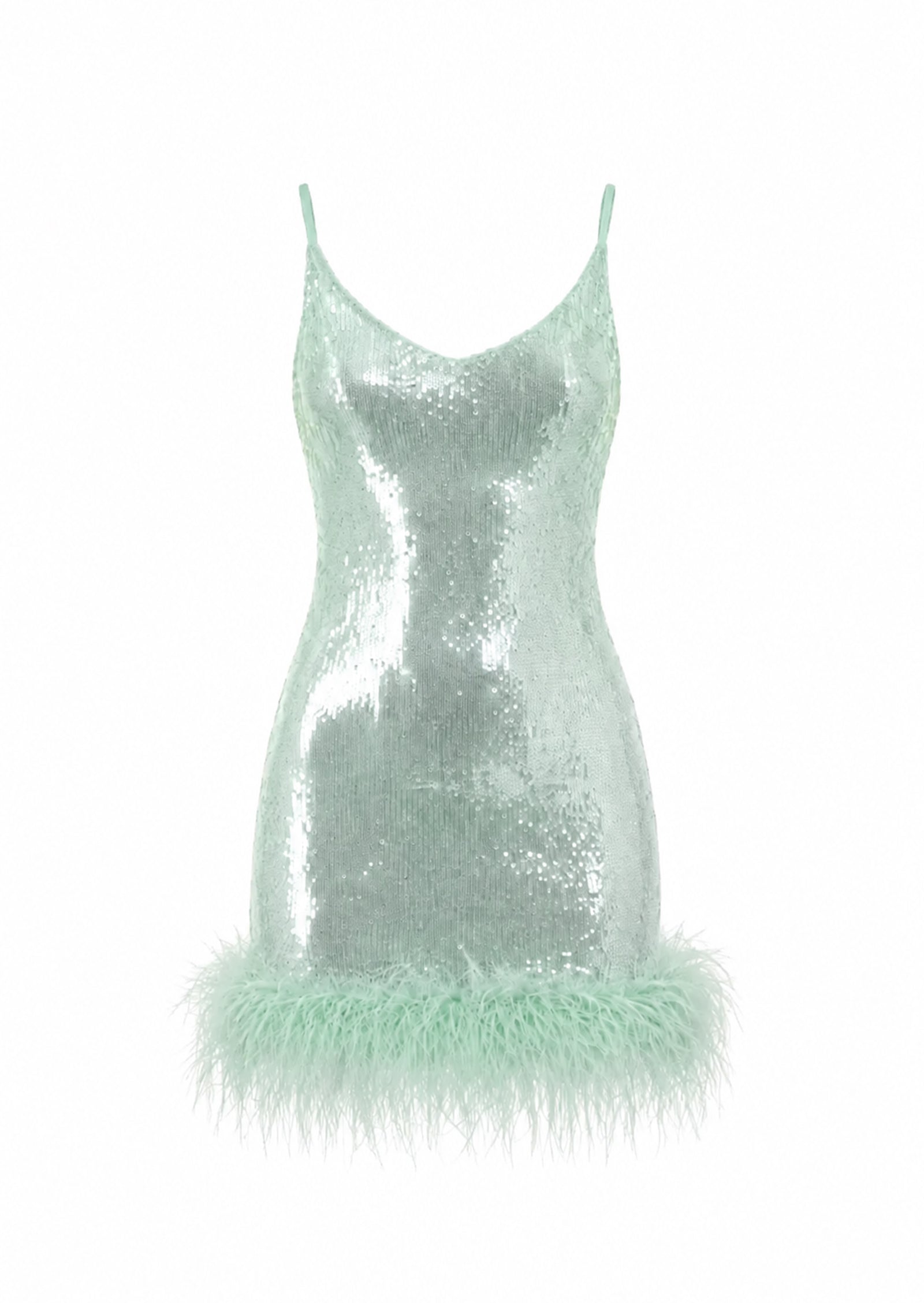 Padmavati Sequined Mini Dress In Mint Green