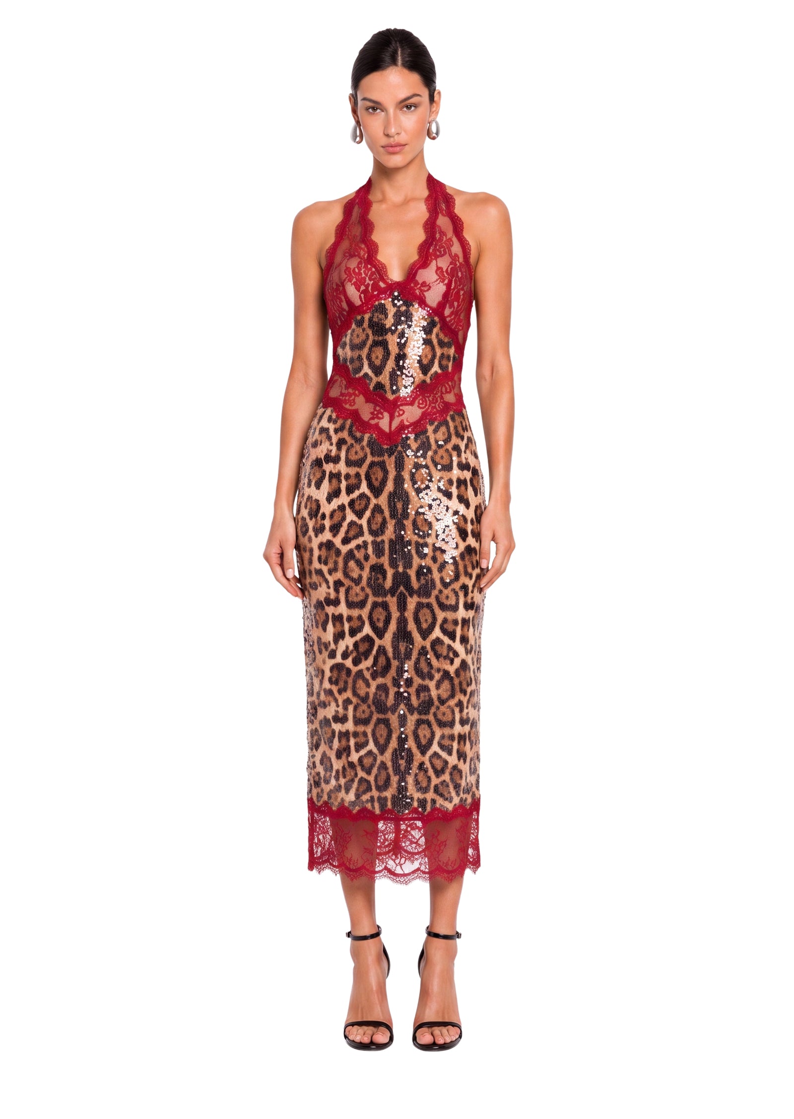 Sachin Halter Neck Midi Dress