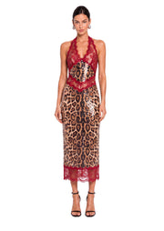 Sachin Halter Neck Midi Dress