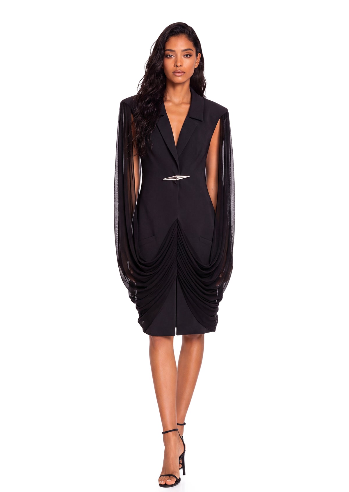 Yannis Pleated Midi Blazer Dress