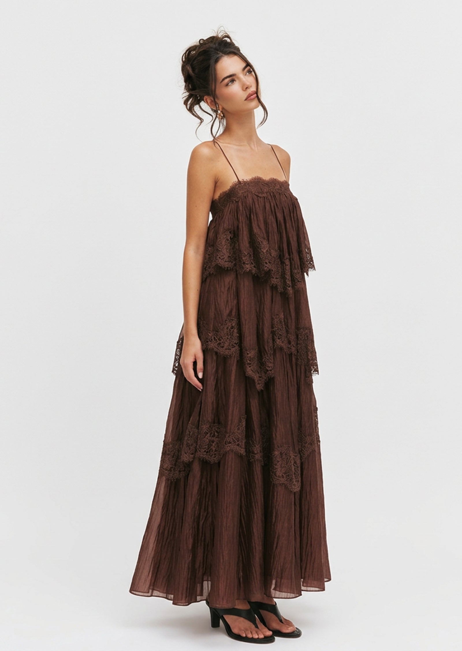 Glein Lace Appliqué Maxi Dress