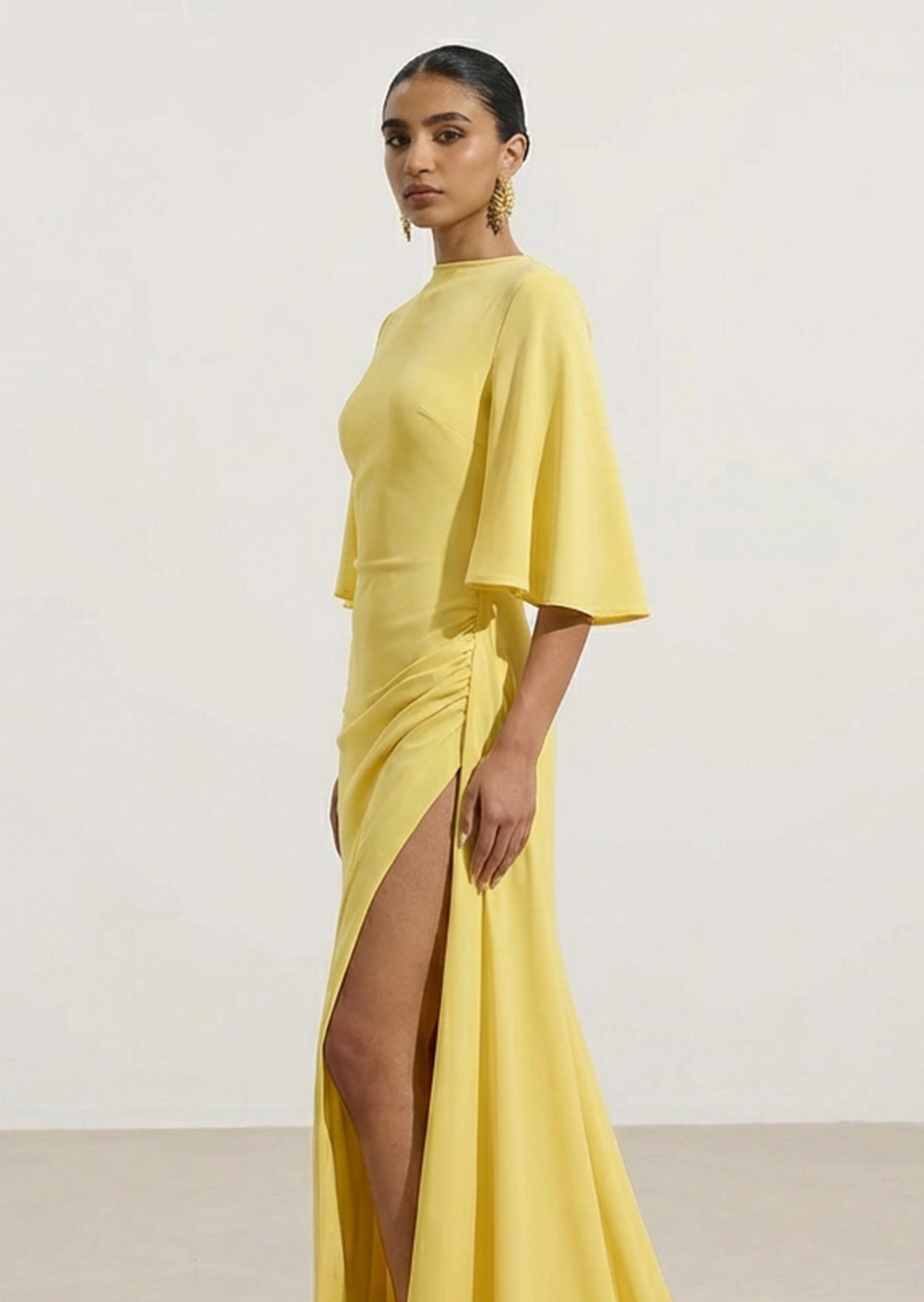 Layali Rose Pleated Backless Maxi Dress