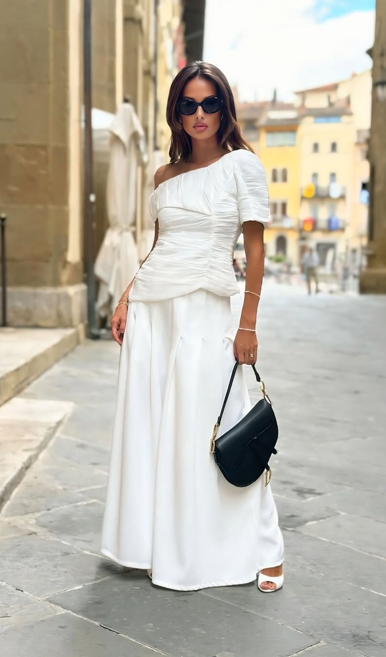 White Two Piece Pant Suit