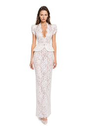 Yarisel Short Sleeved Top & Skirt Lace Set