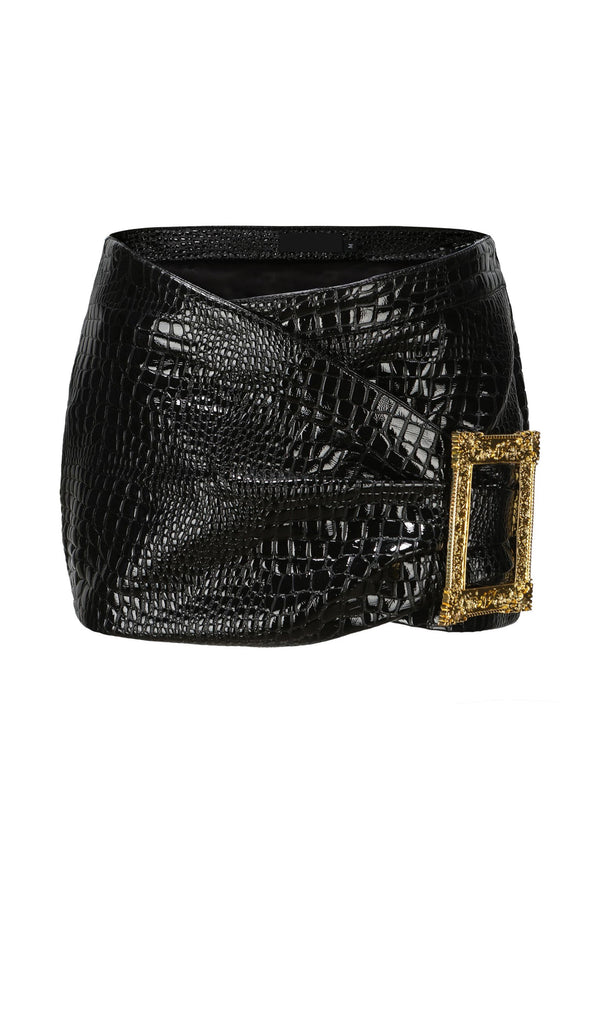 Leather Mini Skirt In Black
