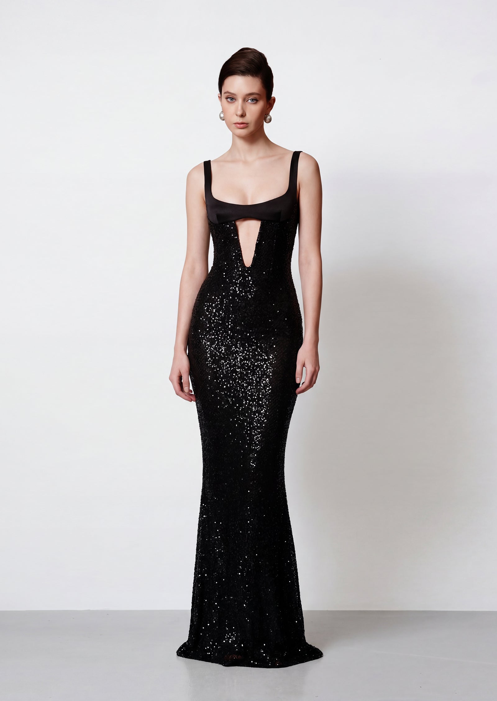 Abbey Sequined Maxi Dress In Black