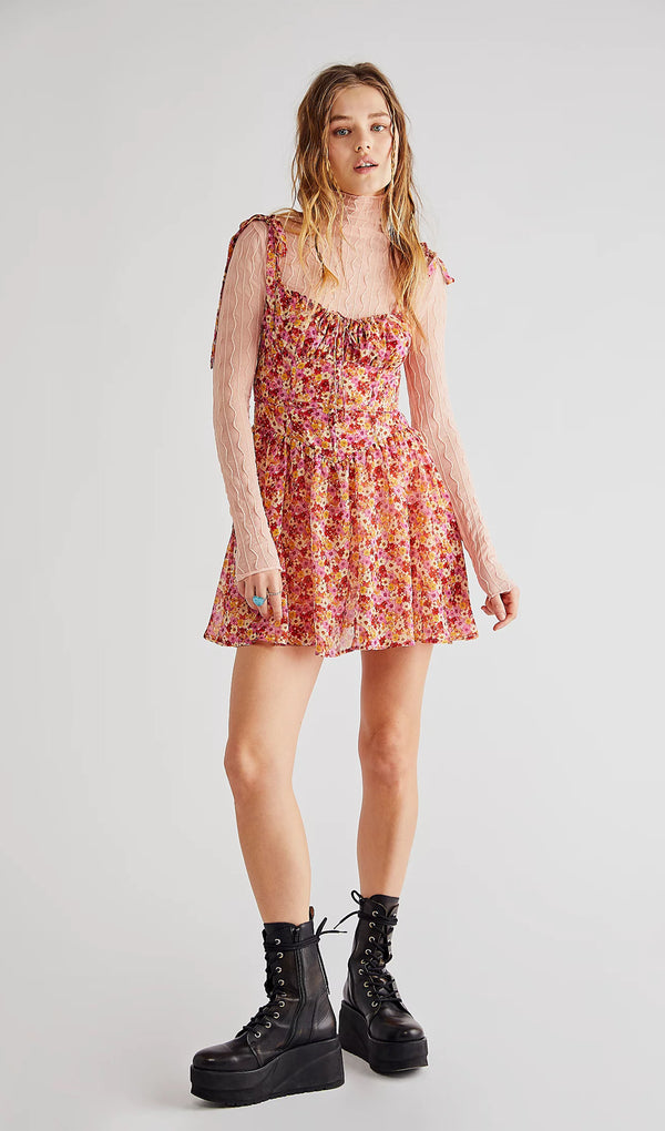 Floral-Print Mini Dress