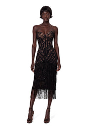Yonca Lace Tassel Midi Dress