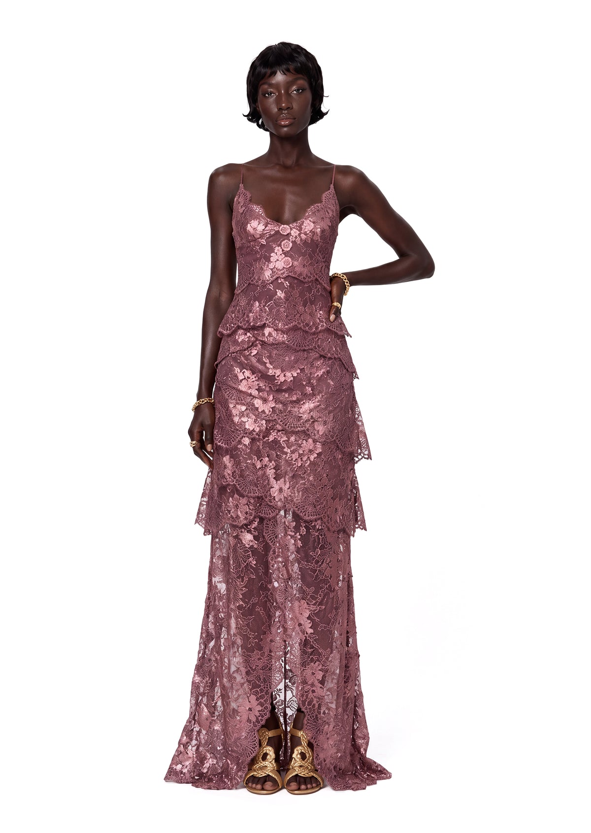 Yogi Ruffled Top & Slit Skirt Set