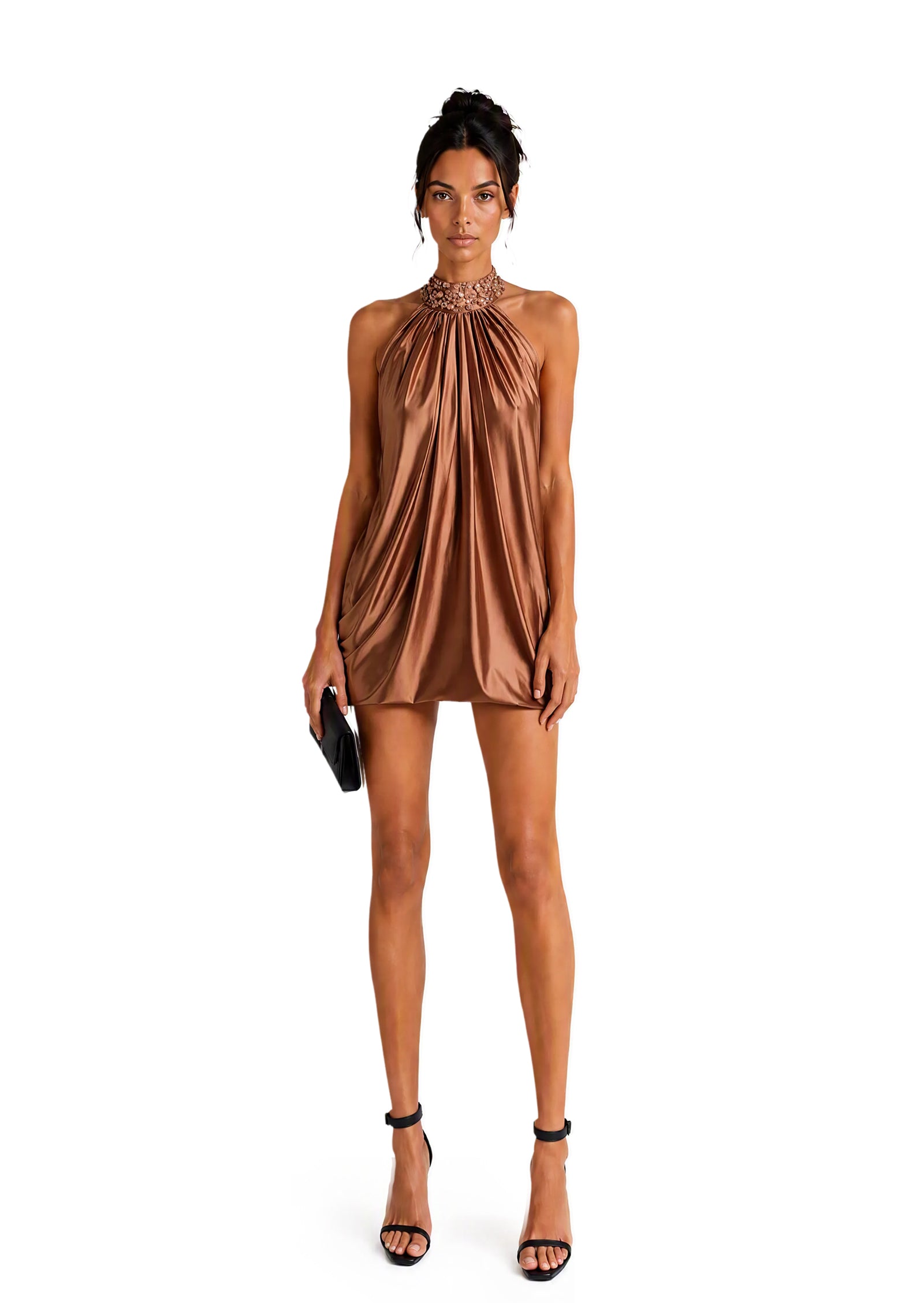 Çagatay Halter Neck Backless Mini Dress
