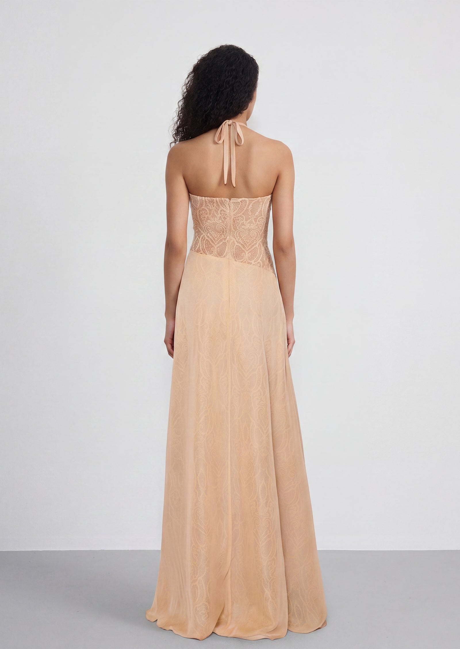 Midikleid in A-Linie mit Blumenmuster und Laternenärmeln