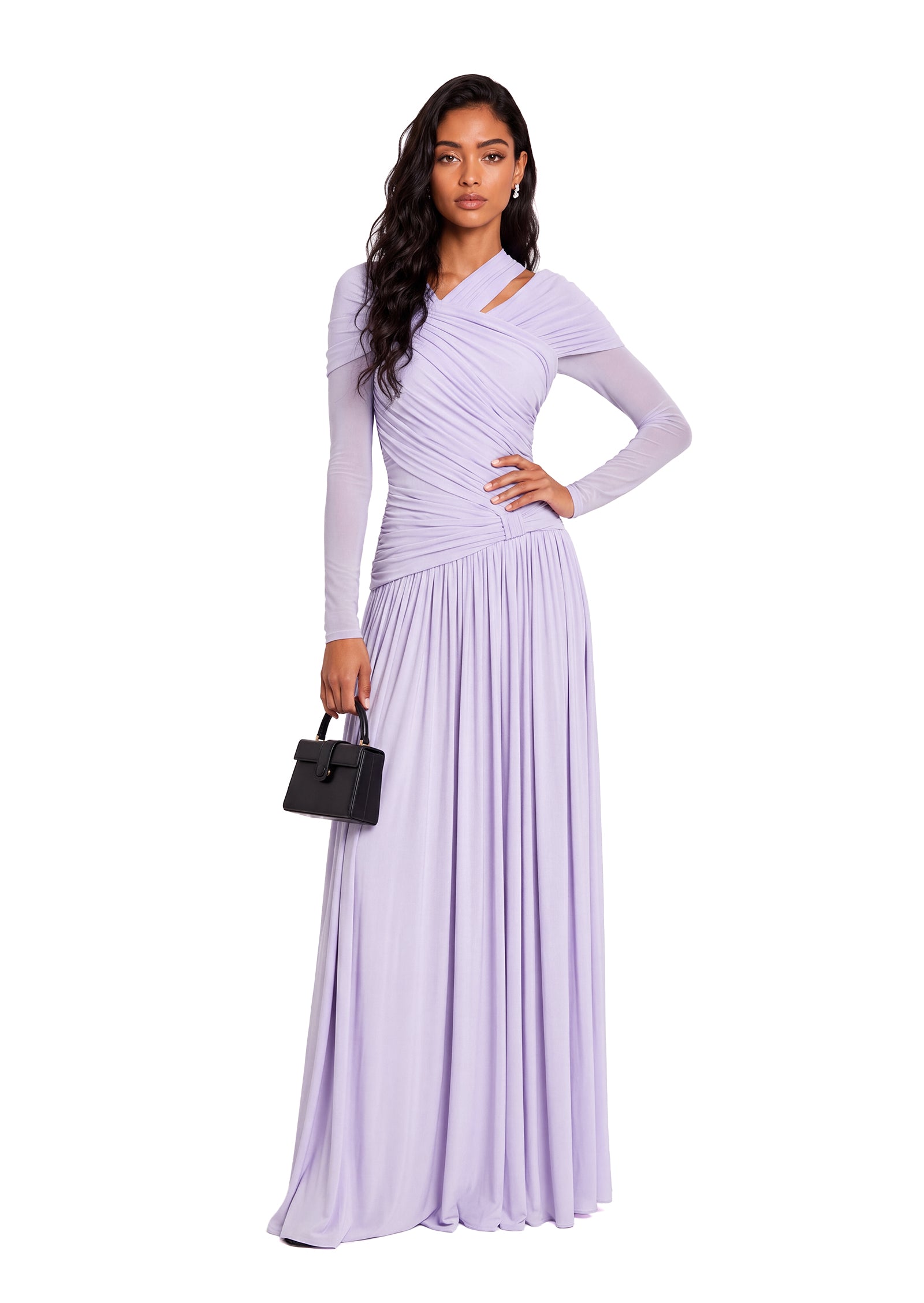 Saanvi Pleated Long Sleeved Maxi Dress