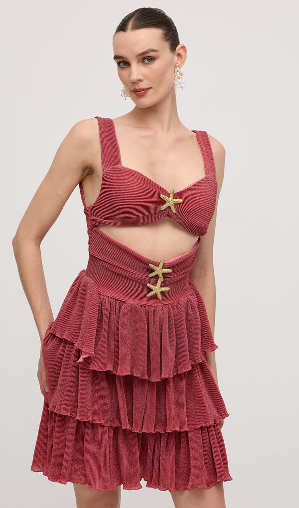 Hollow Out Sleeveless Mermaid Mini Dress