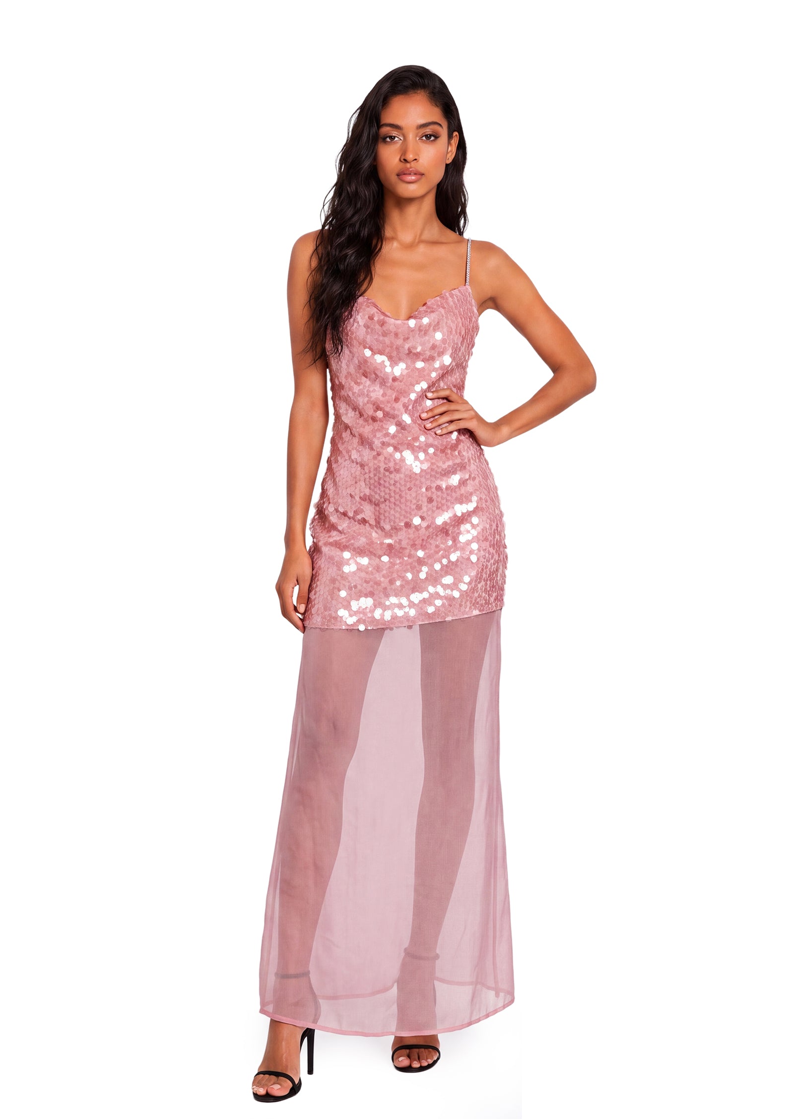 Midikleid in A-Linie mit Blumenmuster und Laternenärmeln