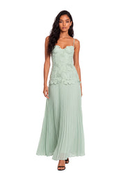 Vaclav Lace Sleeveless Maxi Dress In Mint Green