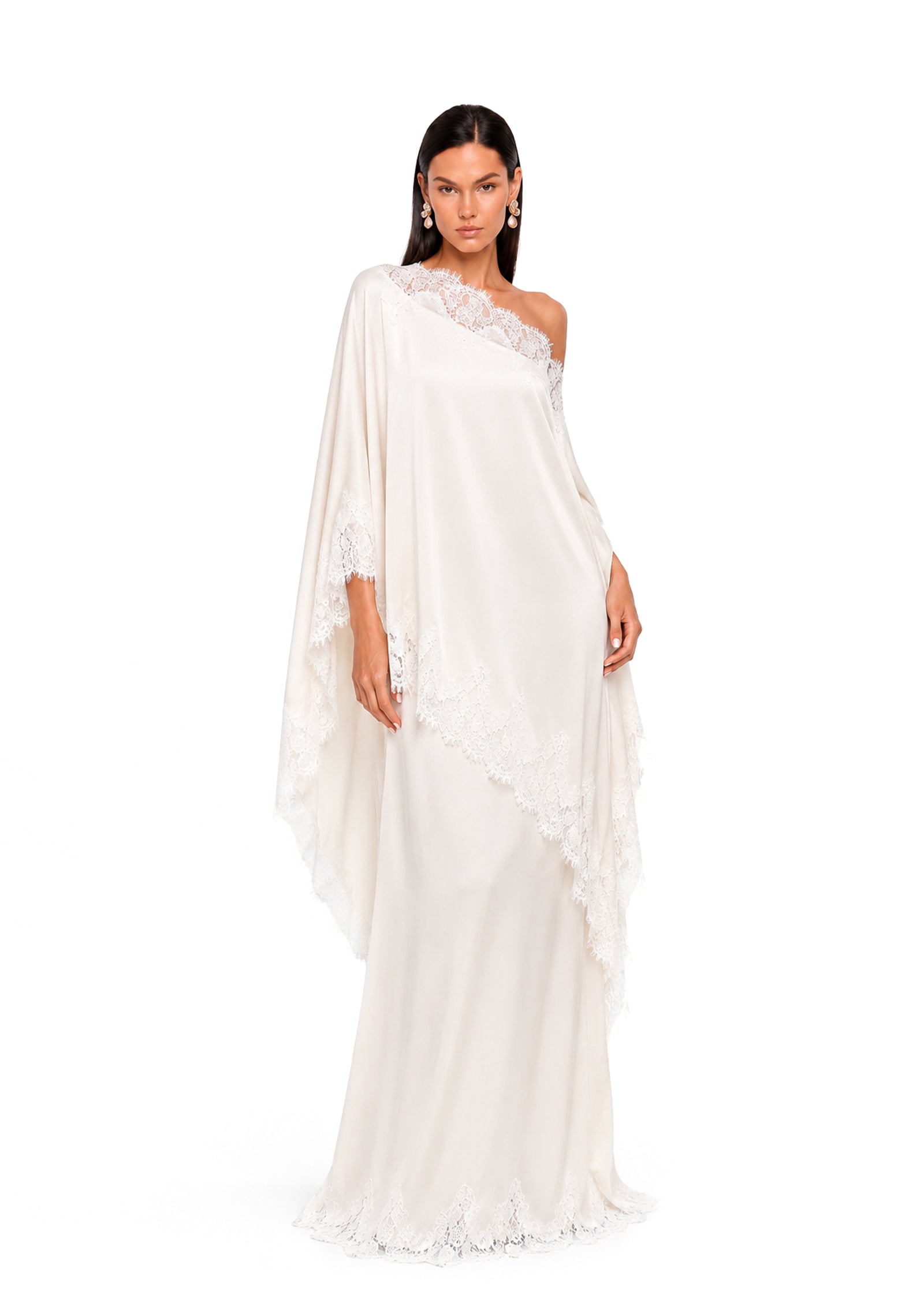 Midikleid in A-Linie mit Blumenmuster und Laternenärmeln