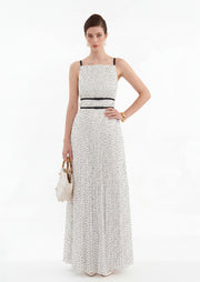 Miaka Pleated Maxi Dress In Polka Dot