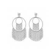Villa Crystal Fringe Round Earrings