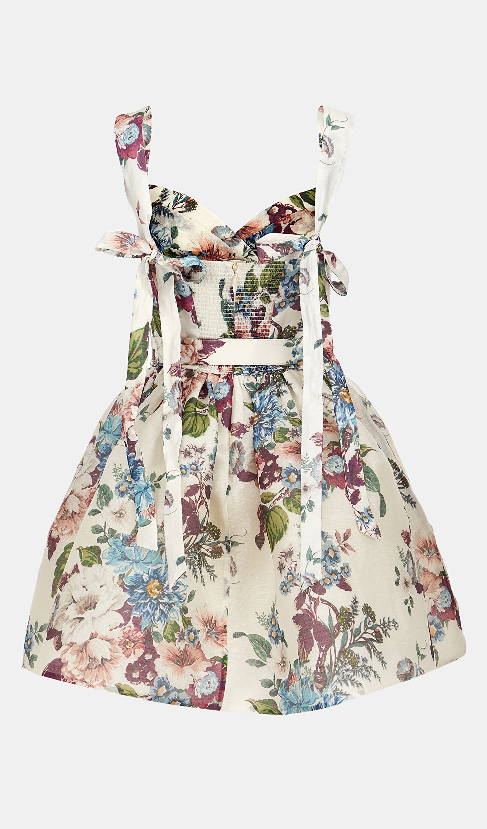 Midikleid in A-Linie mit Blumenmuster und Laternenärmeln