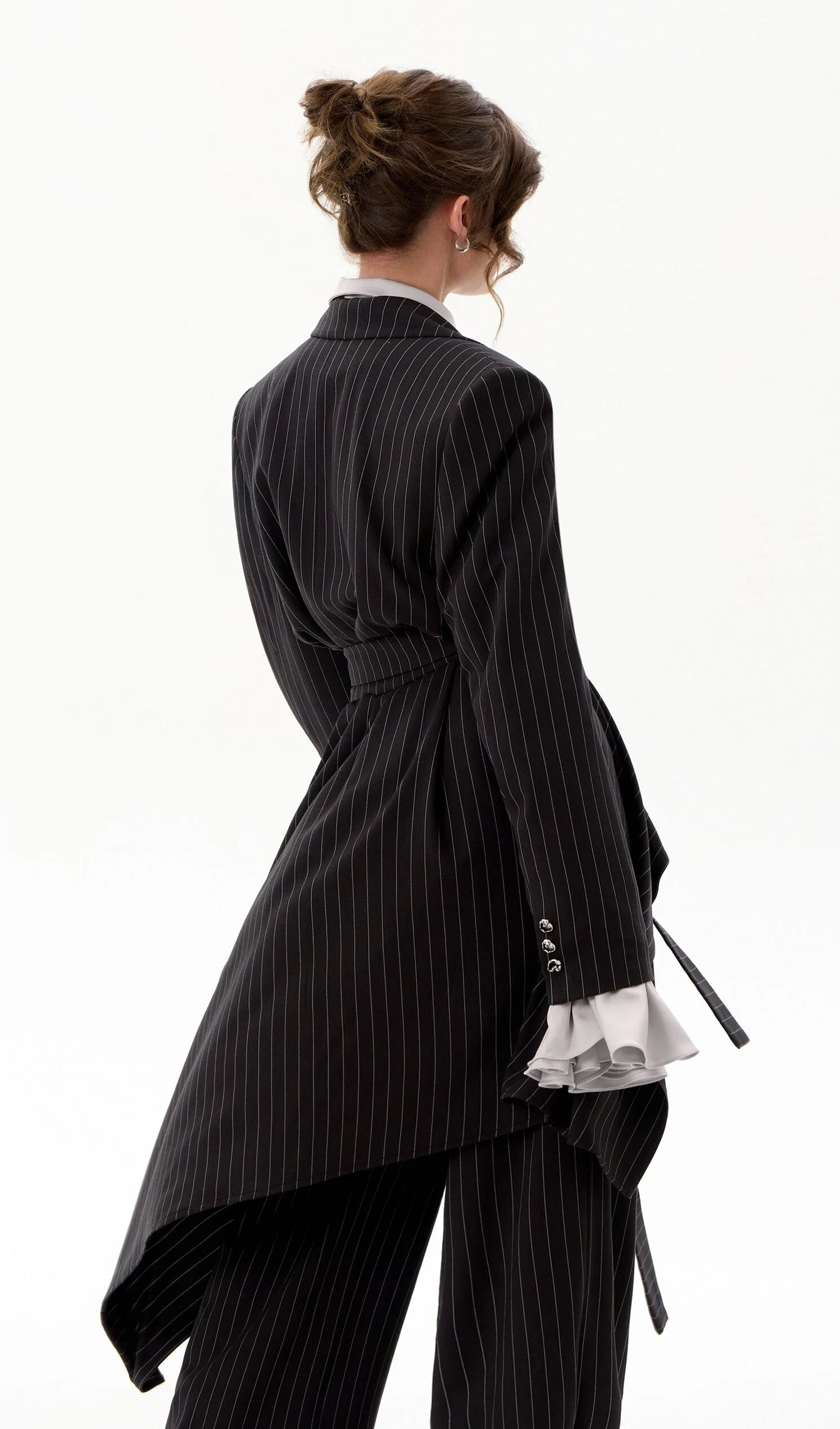 Midikleid in A-Linie mit Blumenmuster und Laternenärmeln