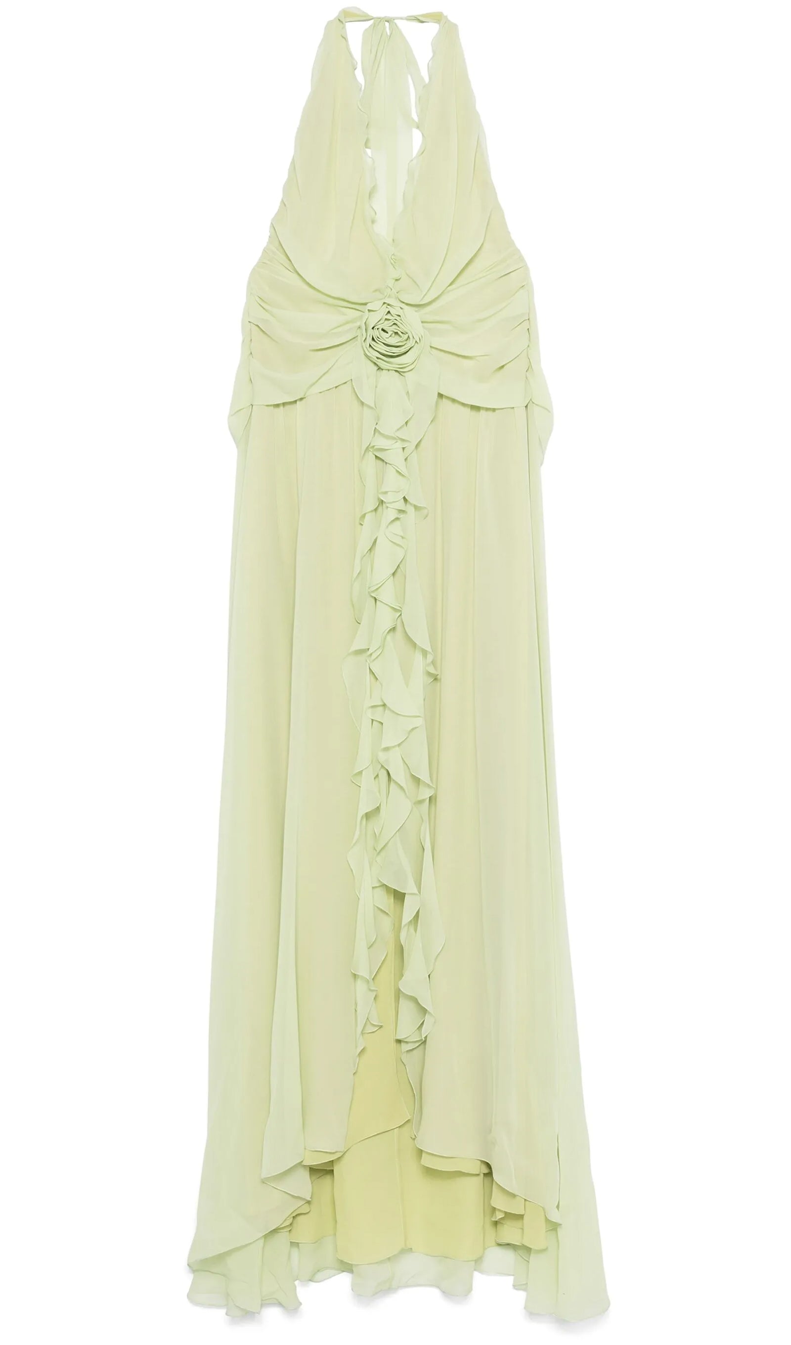 Midikleid in A-Linie mit Blumenmuster und Laternenärmeln