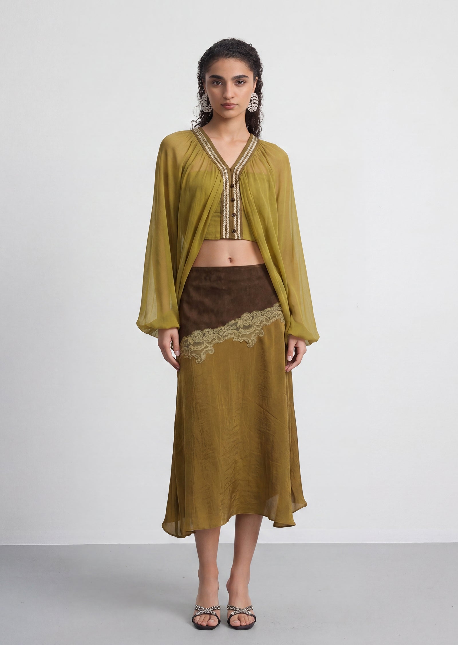 Bennett Chiffon Top & Midi Skirt Set