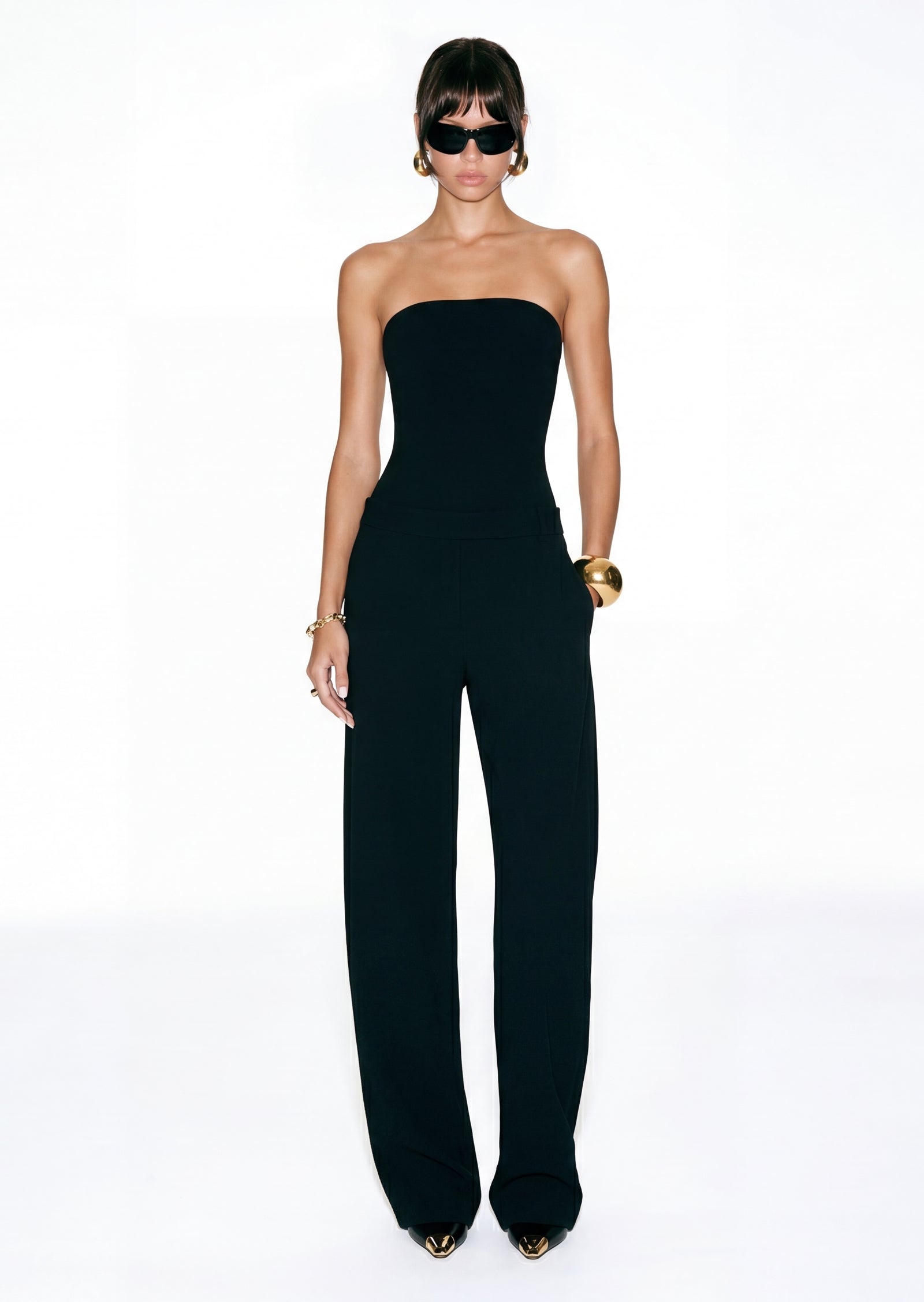 Helsa Crepe Jumpsuit In Black
