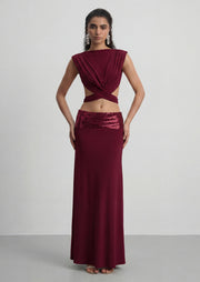 Lune Open Back Top & Sequin Skirt Set