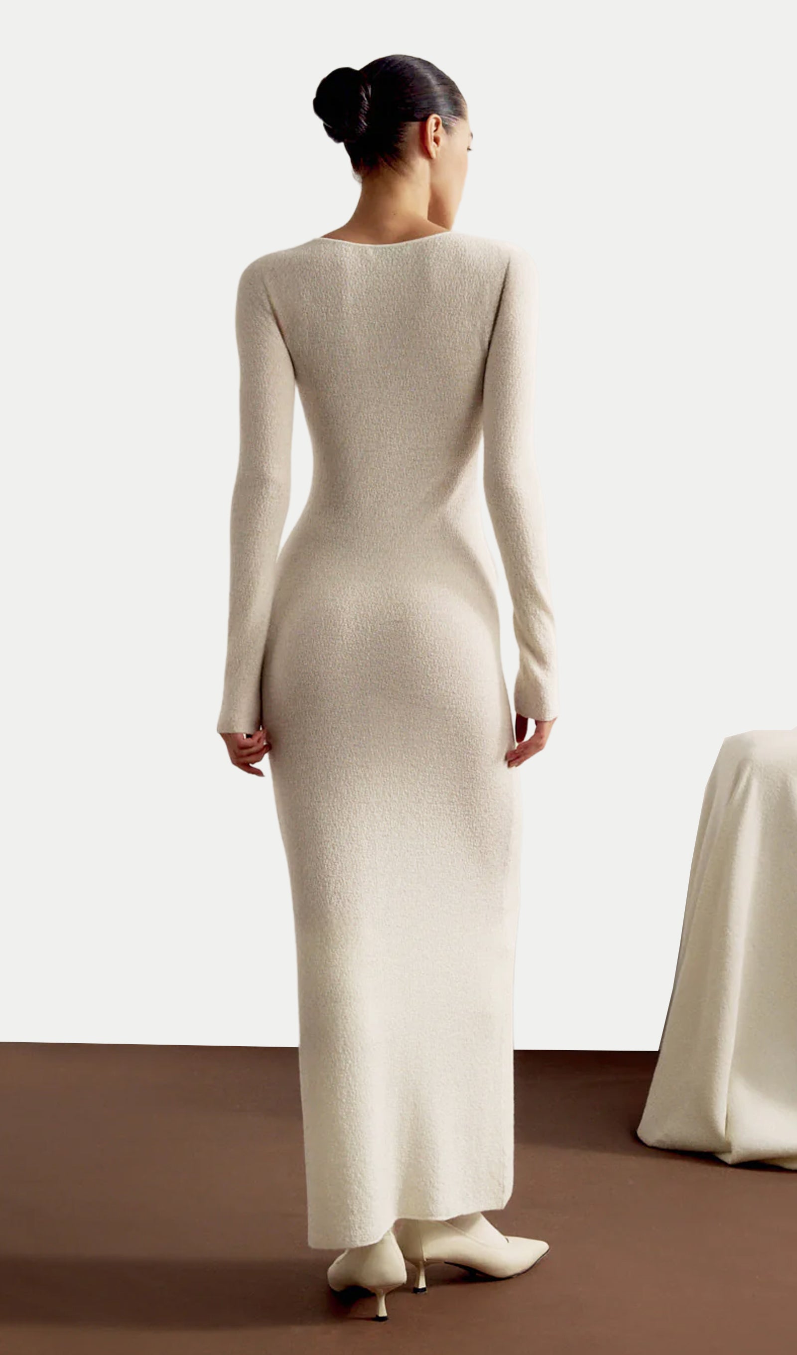 Knitted Maxi Dress With A Twist At The Chest