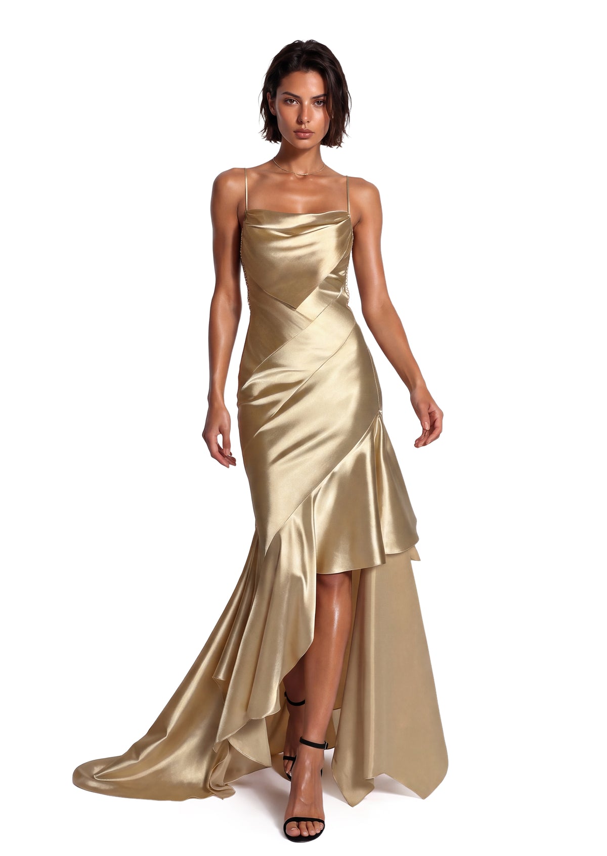 Zariel Open Back Ruffled Maxi Dress