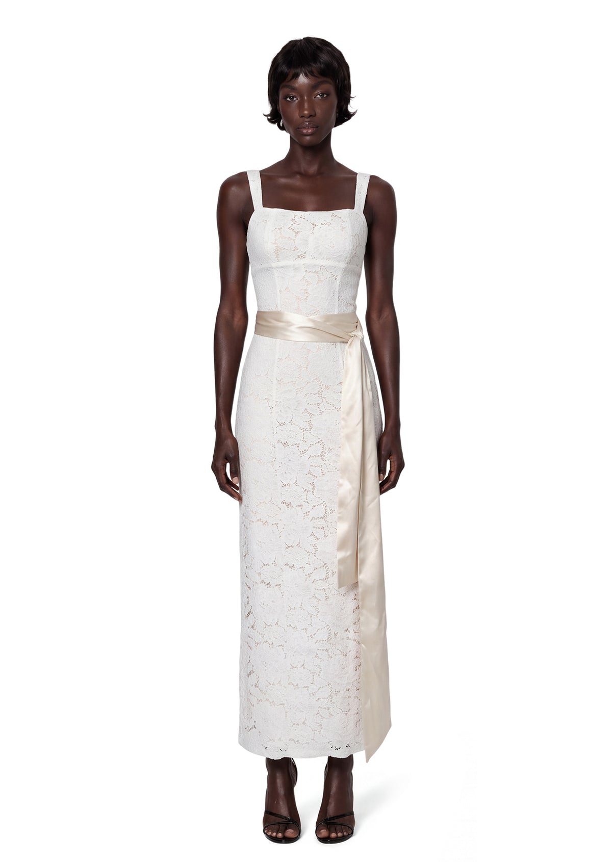Midikleid in A-Linie mit Blumenmuster und Laternenärmeln