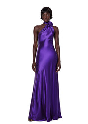 Midikleid in A-Linie mit Blumenmuster und Laternenärmeln