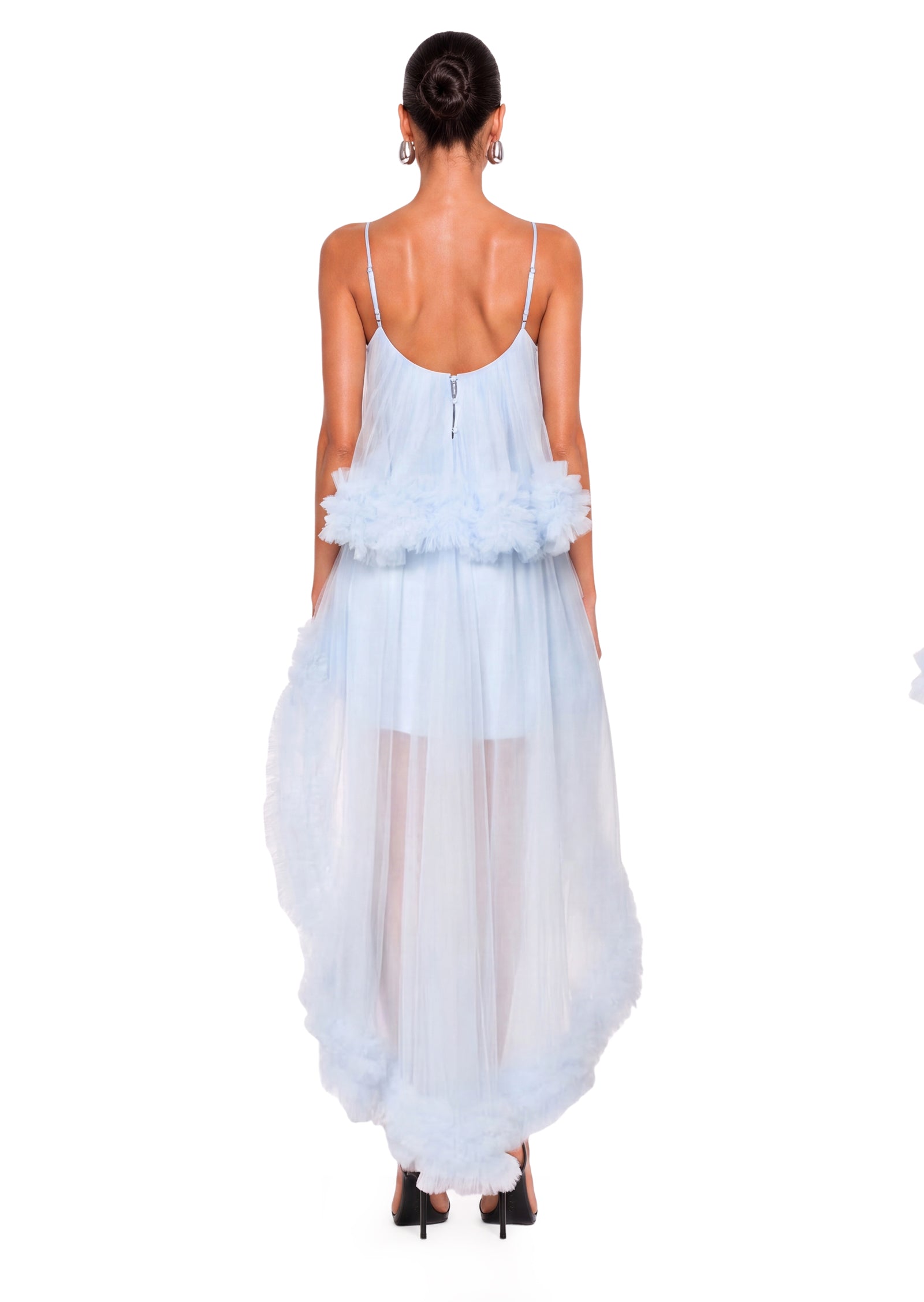 Bachelor Sheer Midi Dress In Blue