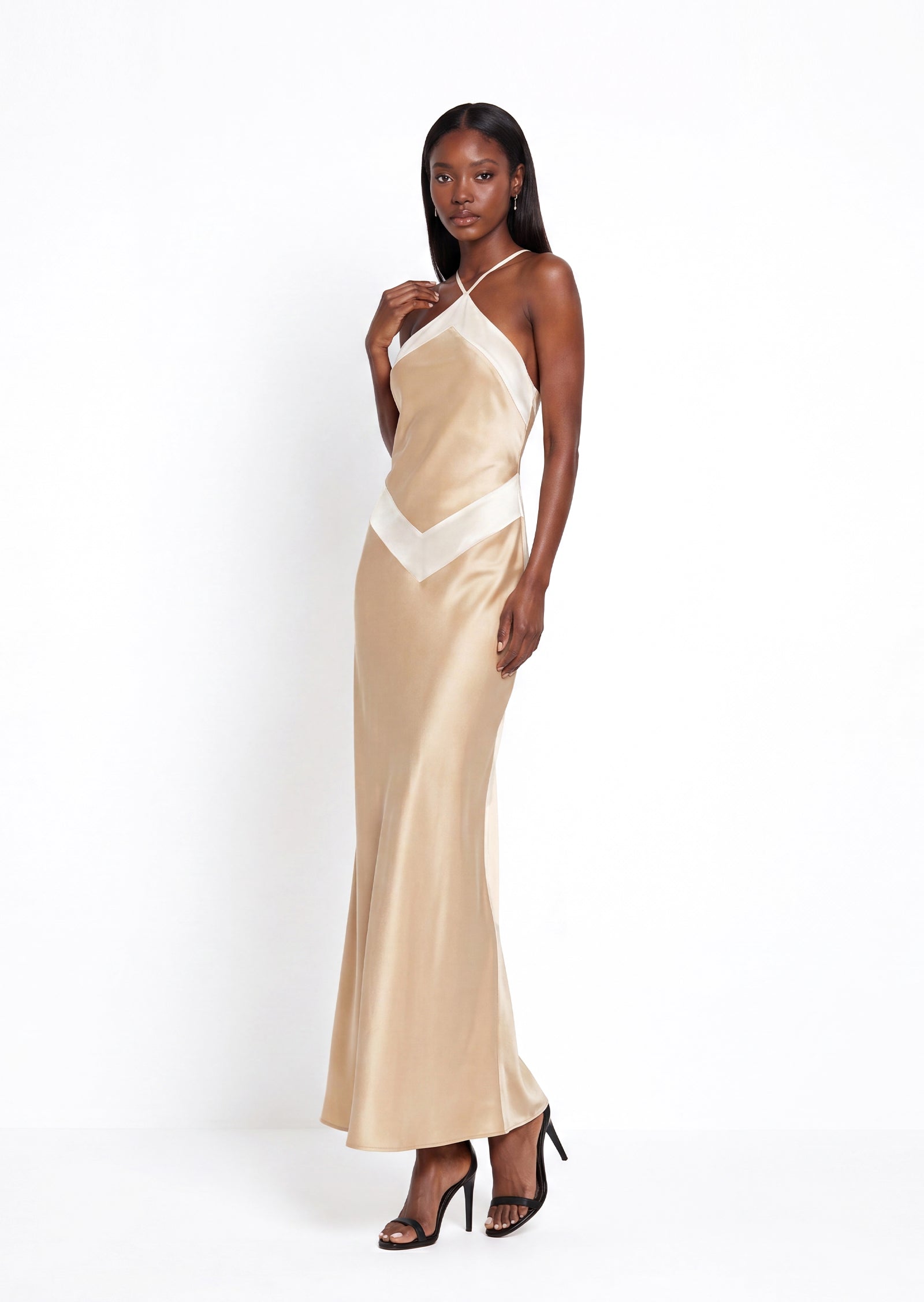 Midikleid in A-Linie mit Blumenmuster und Laternenärmeln