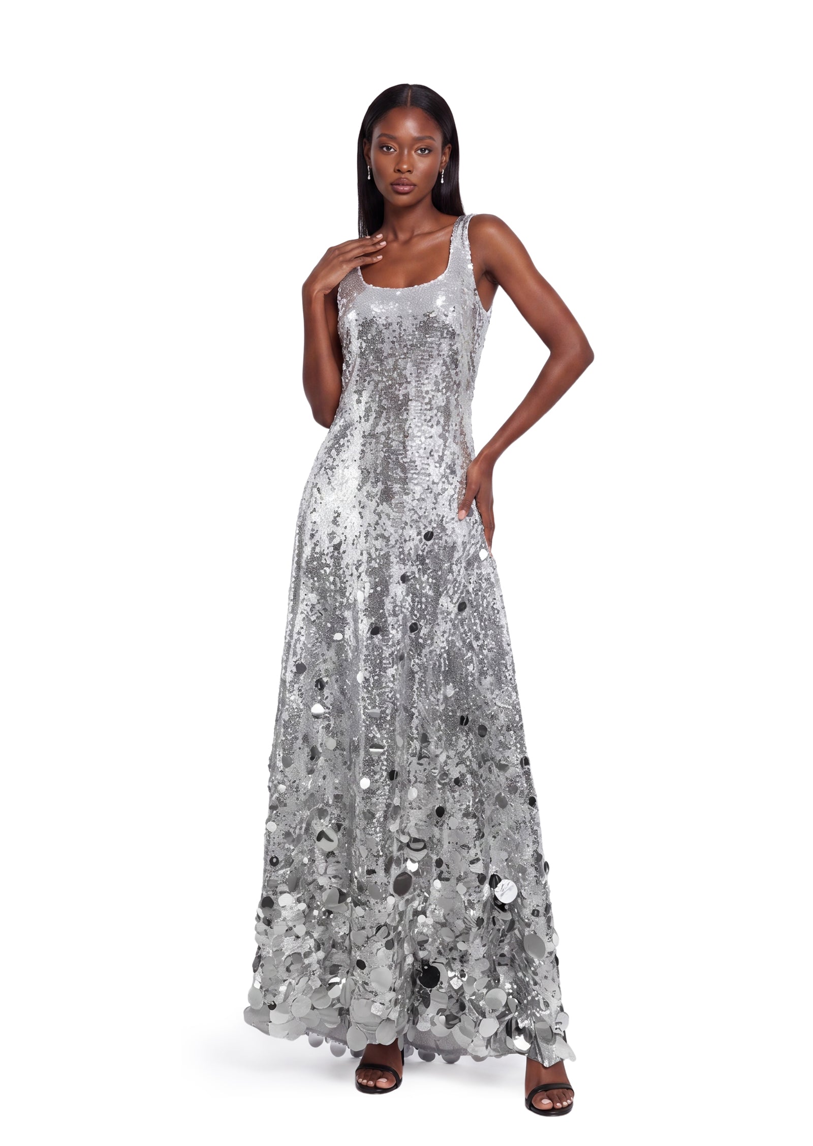 Midikleid in A-Linie mit Blumenmuster und Laternenärmeln