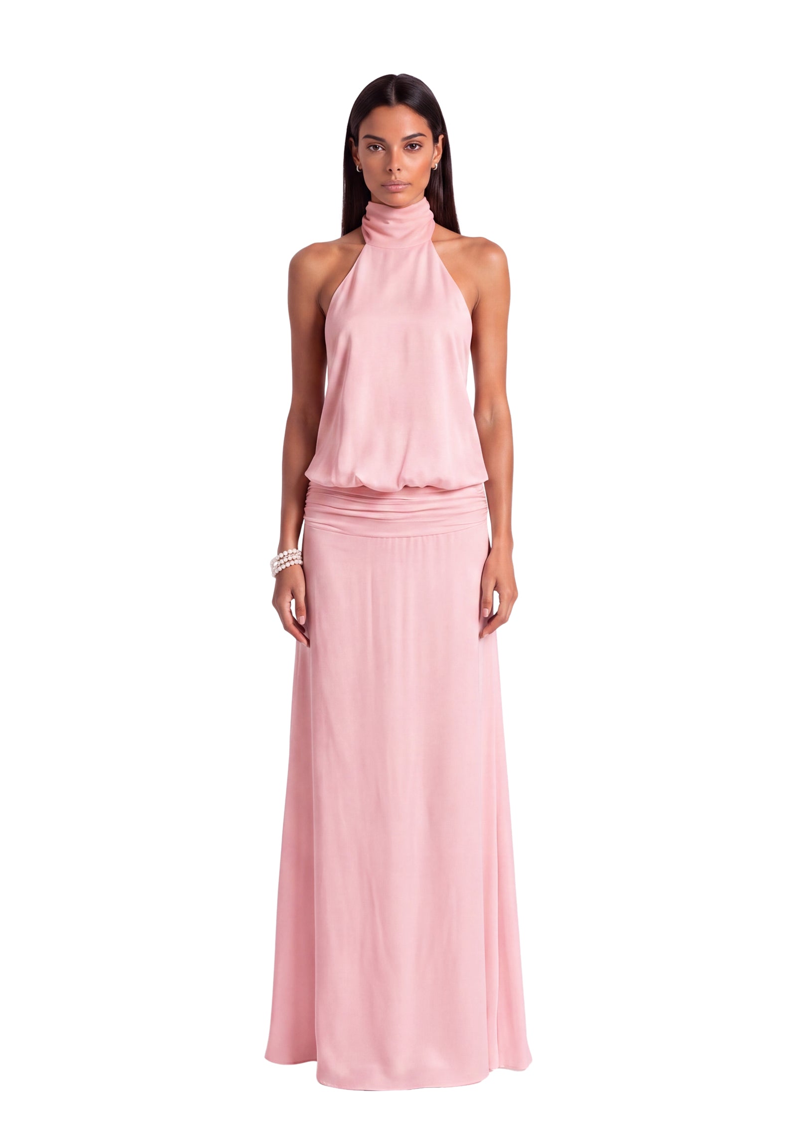 Midikleid in A-Linie mit Blumenmuster und Laternenärmeln