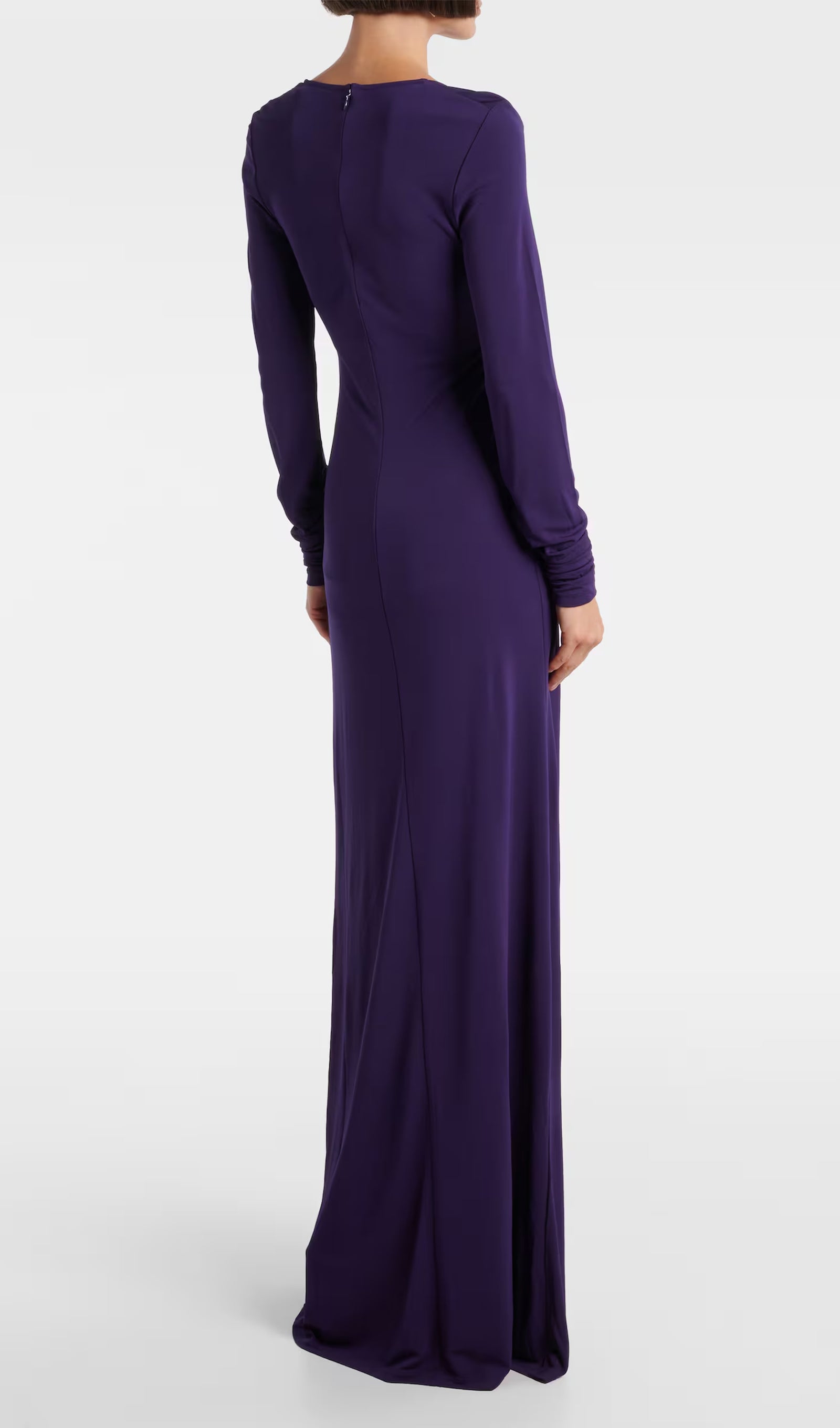 Arced Palm Cutout Gathered Maxi Dress