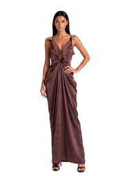 Midikleid in A-Linie mit Blumenmuster und Laternenärmeln