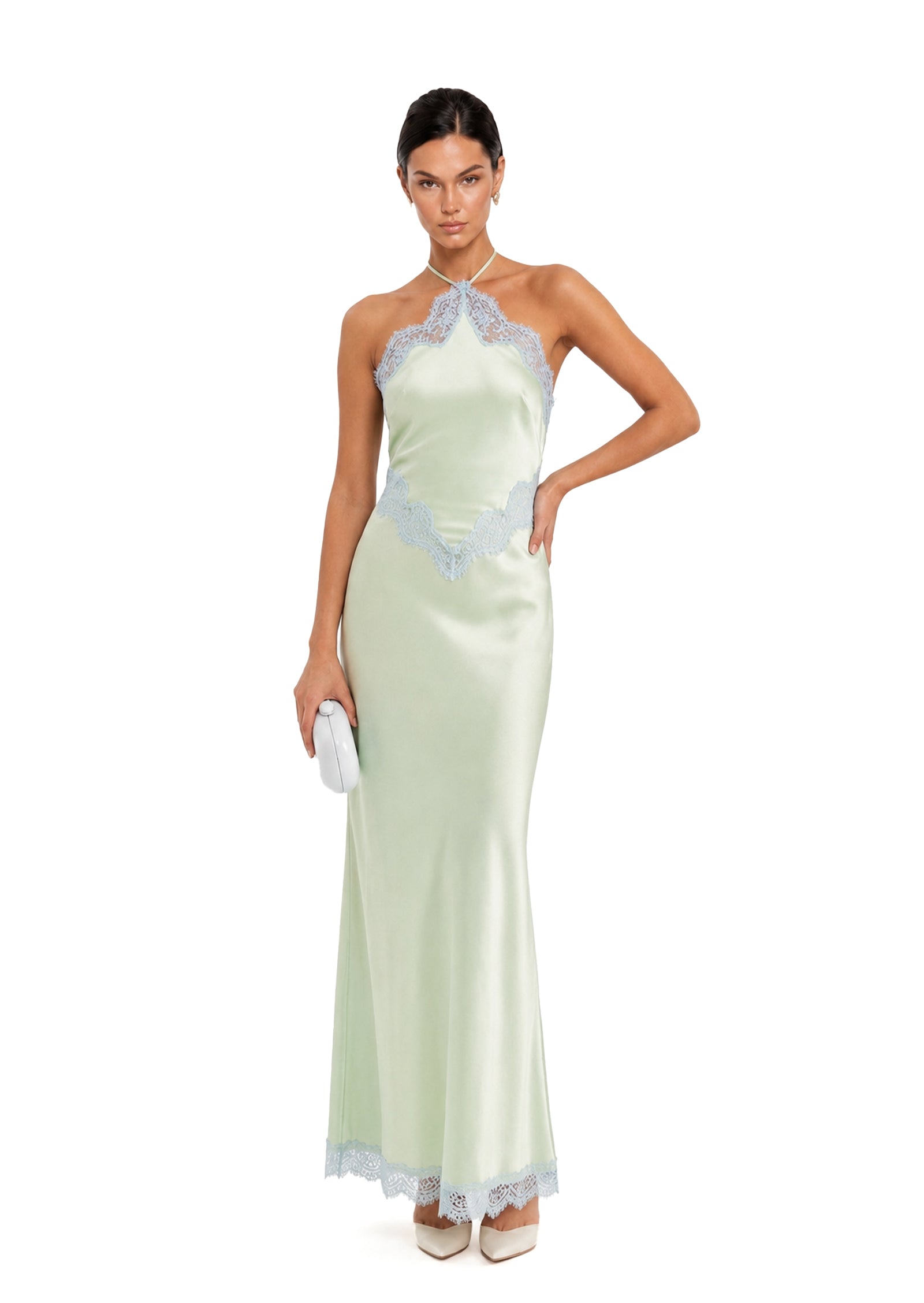 Midikleid in A-Linie mit Blumenmuster und Laternenärmeln