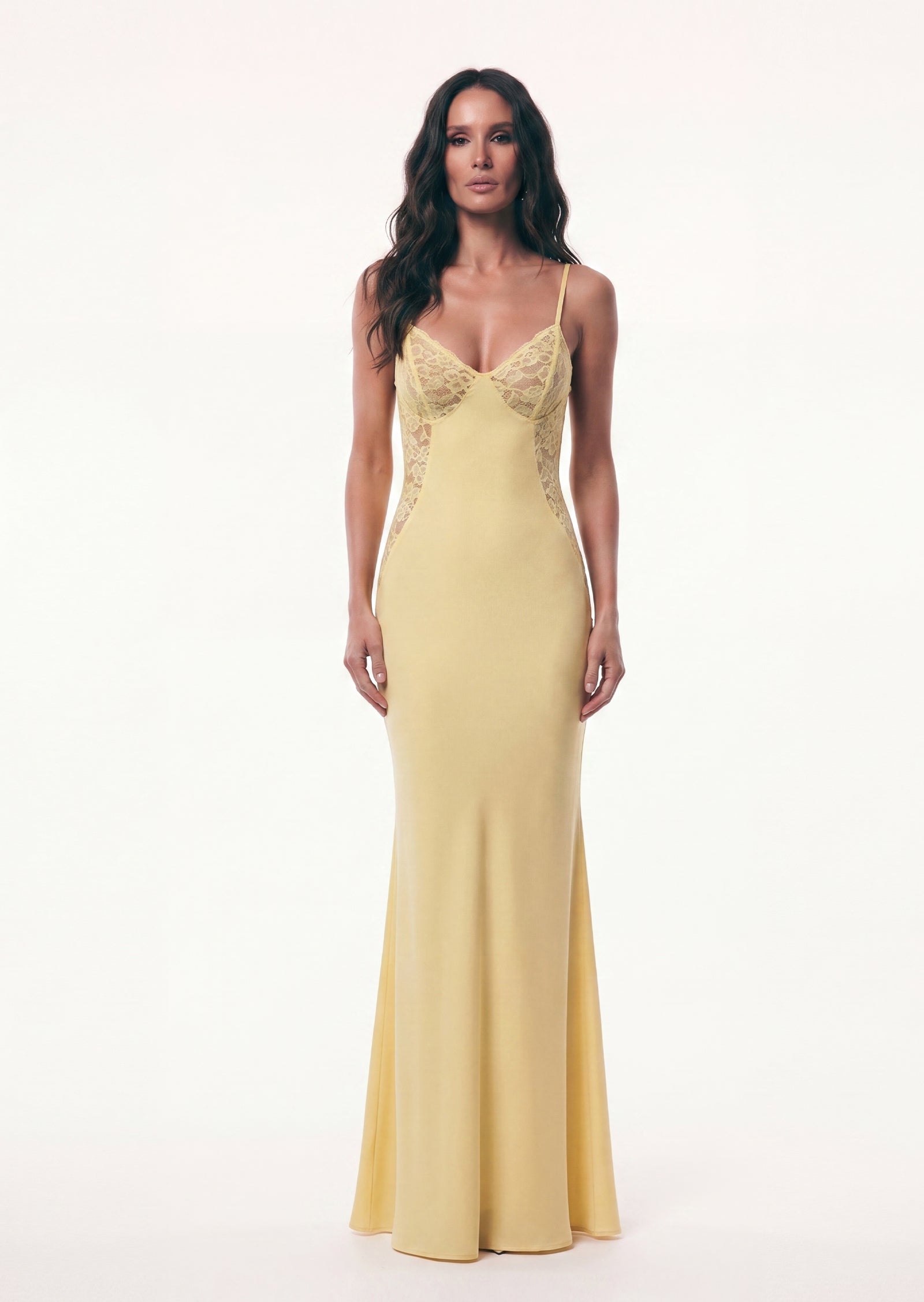 Midikleid in A-Linie mit Blumenmuster und Laternenärmeln