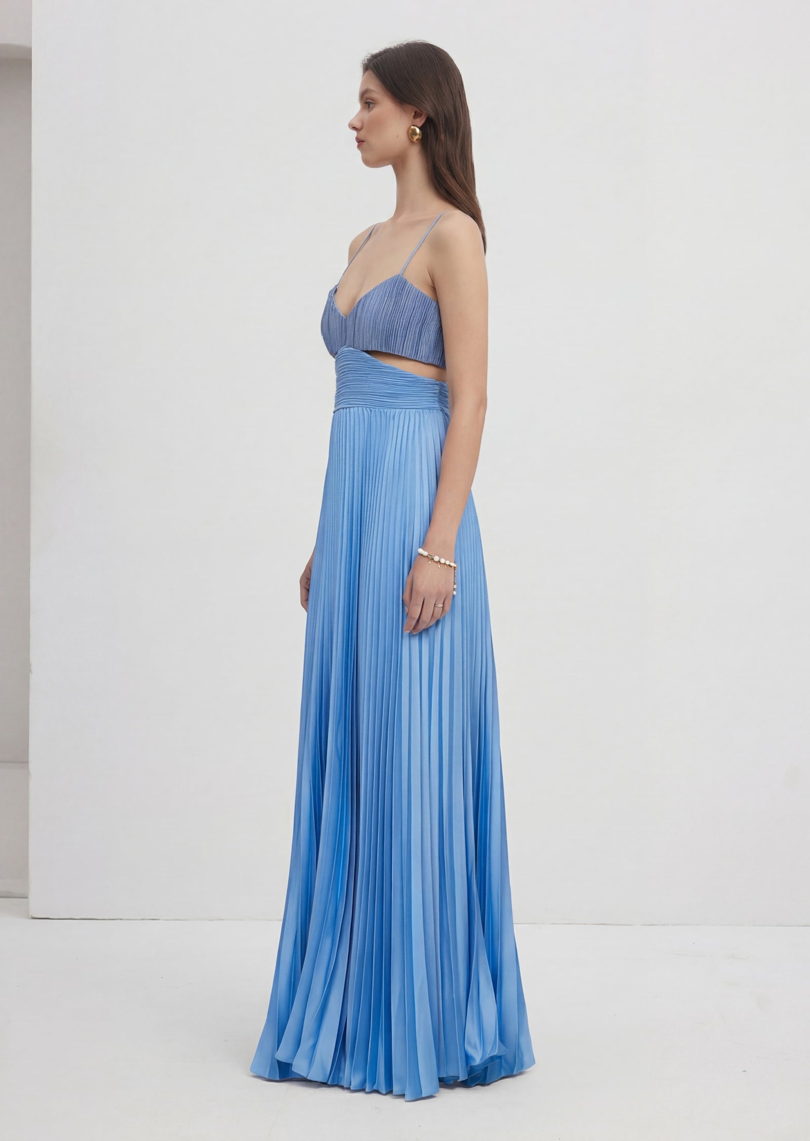Midikleid in A-Linie mit Blumenmuster und Laternenärmeln