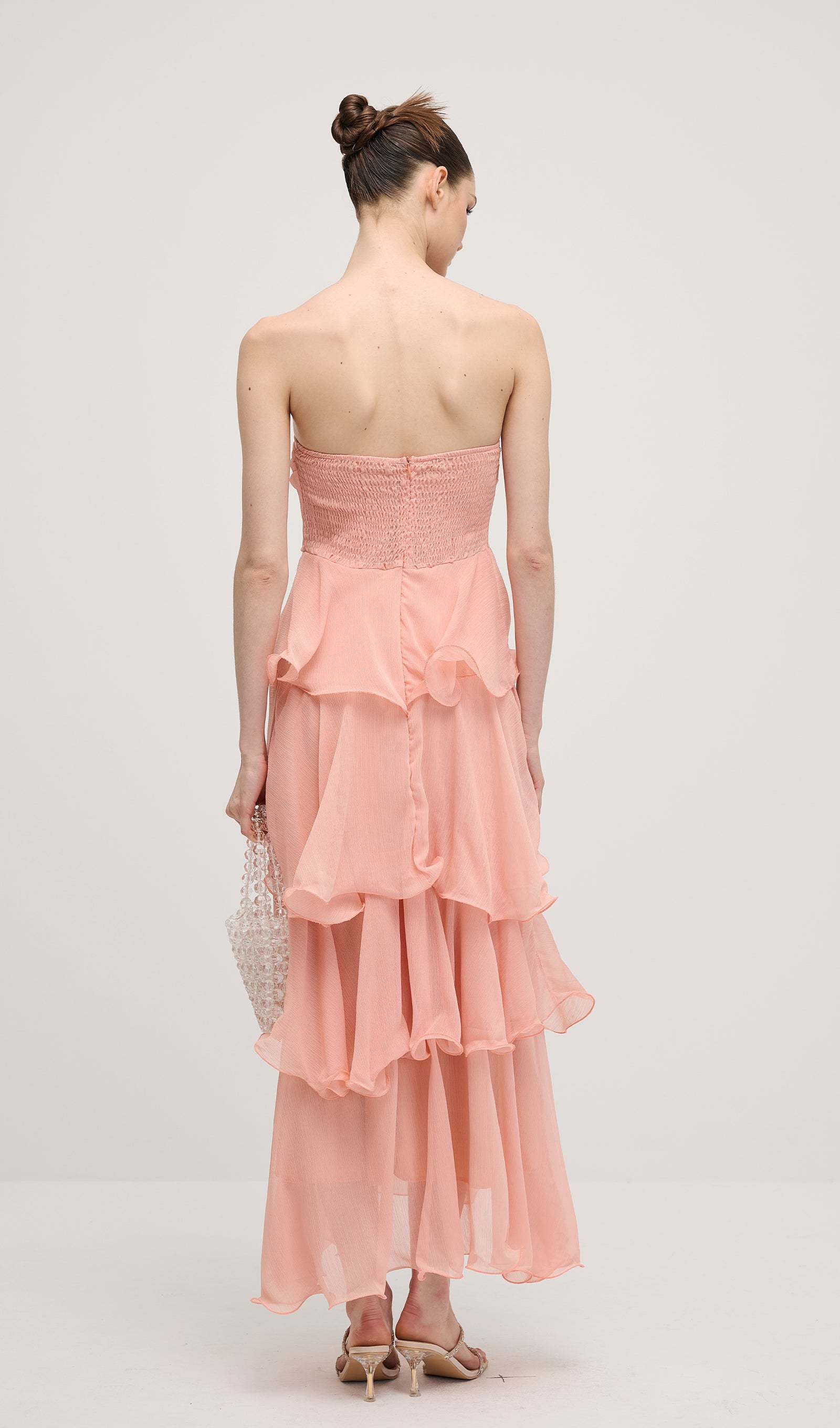 Midikleid in A-Linie mit Blumenmuster und Laternenärmeln