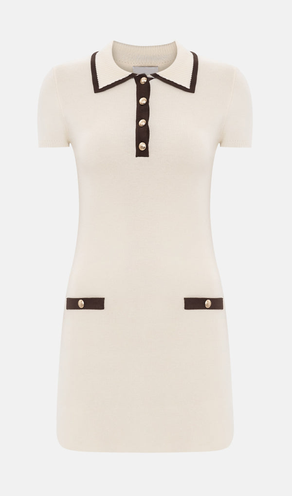 Knitted With Contrast Edge Mini Dress