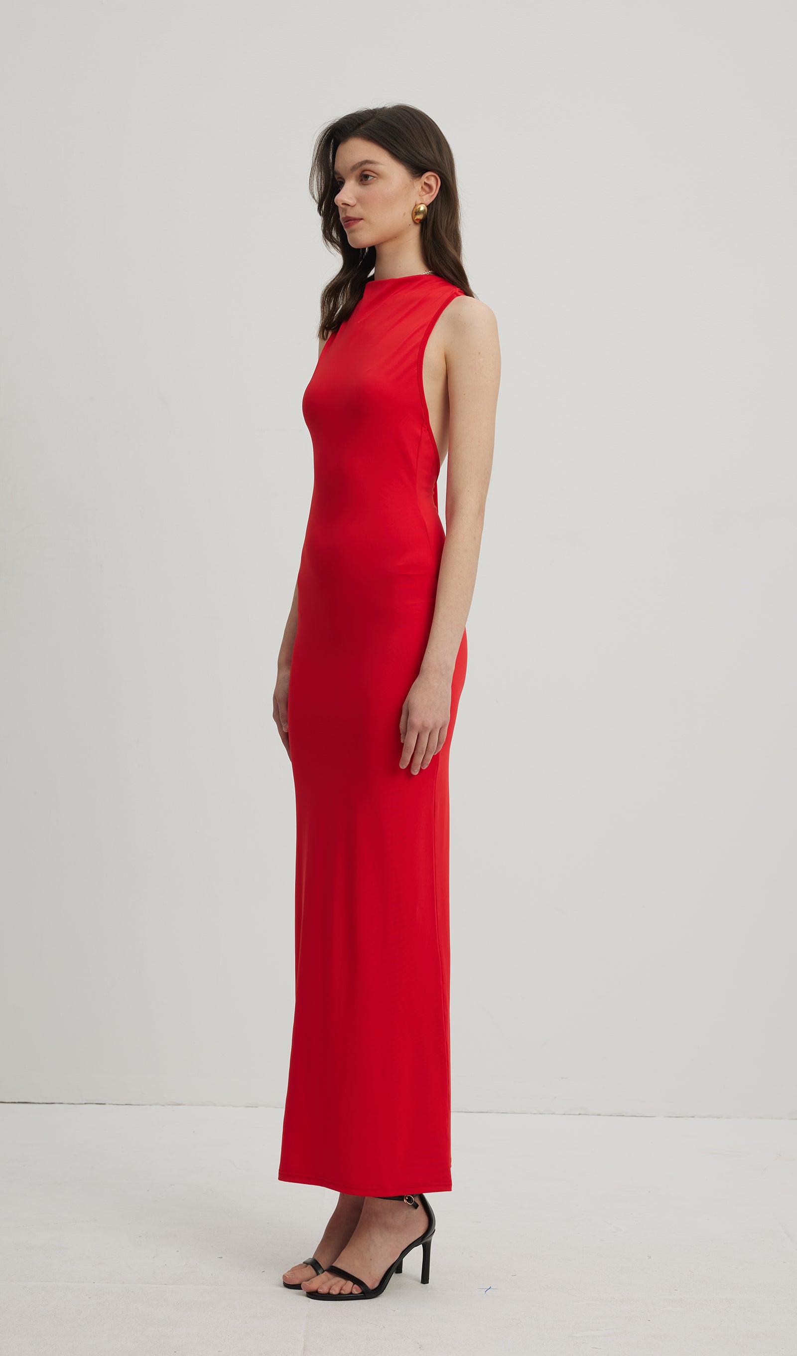 Midikleid in A-Linie mit Blumenmuster und Laternenärmeln